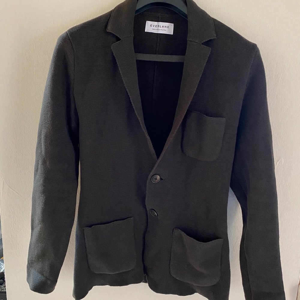 Everlane Knit Olive Green Blazer - Mens Small